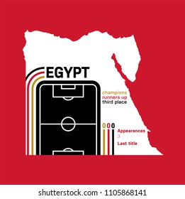 Egypt at football world cups as of 2018 – customizable infographics with the number of medals, appearances and the year of the last title