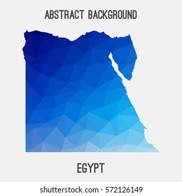 Egypt in geometric polygonal style.Abstract tessellation,modern design background. Vector illustration 