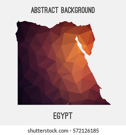 Egypt in geometric polygonal style.Abstract tessellation,modern design background. Vector illustration 