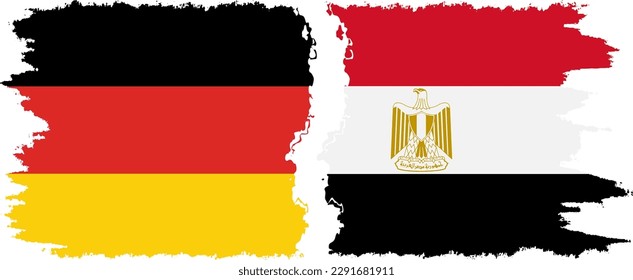 Egypt and Germany grunge flags connection, vector