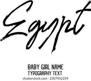 Egypt Girl Name Cursive Handwritten Brush Typography Text Lettering