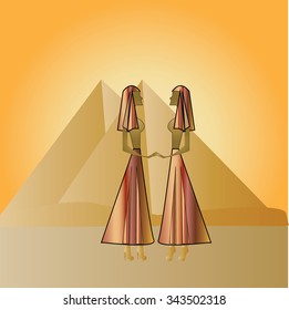 Egypt girls - vector illustrator