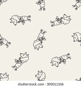 egypt god doodle seamless pattern background