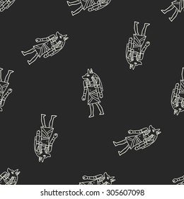 egypt god doodle seamless pattern background