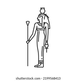 Ägypten God Nut, Göttin der antiken ägyptischen Religion, Vektorsymbol. Nut, Göttin des Himmels im alten Ägypten, Symbol für Mythologie und heilige Religion