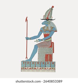 Egypt god vintage illustration, vector element.