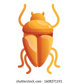 Egypt gold bug icon. Cartoon of Egypt gold bug vector icon for web design isolated on white background