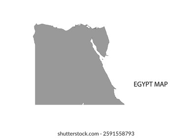 Egypt grey map icon. Isolated on white background.