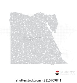 Egypt grey map isolated on white background with abstract mesh line and point scales. Vector illustration eps 10