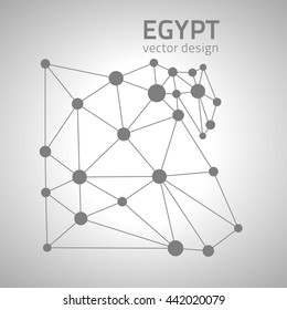 Egypt grey vector outline map
