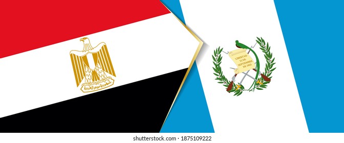 Egypt and Guatemala flags, two vector flags symbol of relationship or confrontation.