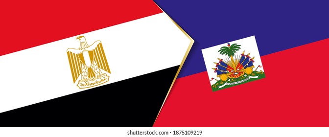 Egypt and Haiti flags, two vector flags symbol of relationship or confrontation.