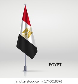 Egypt hanging flag on flagpole