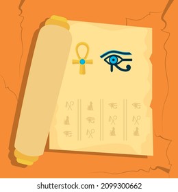 egypt hieroglyph poster with horus eye