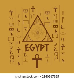 Egypt hieroglyphs, seamless pattern for your design