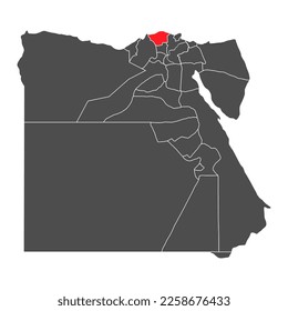 Egypt high detailed map Kafr el-Sheikh, geography graphic country, africa border vector illustration .