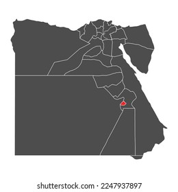 Egypt high detailed map luxor, geography graphic country, africa border vector illustration .