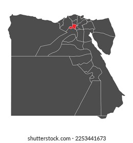 Egypt high detailed map Manufia, geography graphic country, africa border vector illustration .