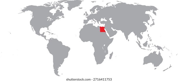 Egipto destacado en el diseño del Vector del mapa mundial