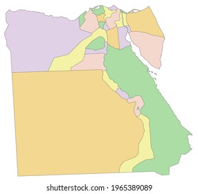 Egypt - Highly detailed editable political map.