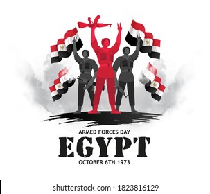 Egypt holiday Memorial Day Egypt. 6 October 1973 Armed forces day. translation from arabic: Armed forces day Egypt Day ,vector illustration 