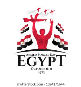 Egypt holiday Memorial Day Egypt. 6 October 1973 Armed forces day. translation from arabic: Armed forces day Egypt Day ,vector illustration  svg