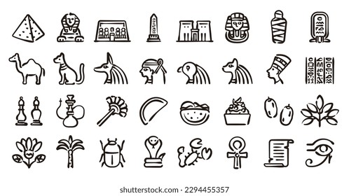 Egypt icon set (Hand draw version)