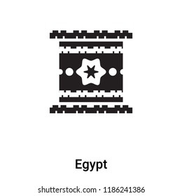 Egypt icon vector isolated on white background, logo concept of Egypt sign on transparent background, filled black symbol