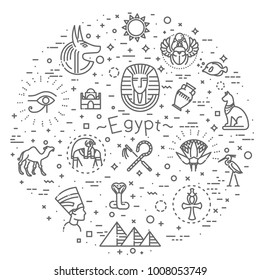 Egypt icons and design elements isolated.