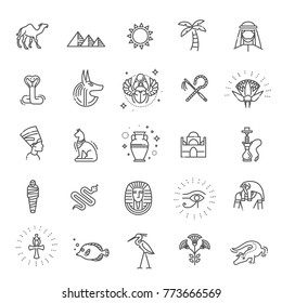 Egypt icons and design elements isolated.