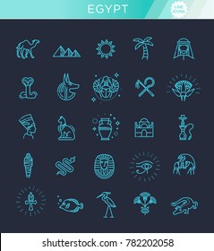Egypt icons and design elements isolated.
