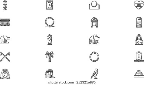 Ägypten-Symbole Hochwertige Vektorsymbol-Kollektion mit bearbeitbarem Strich. Ideal für professionelle und kreative Projekte.