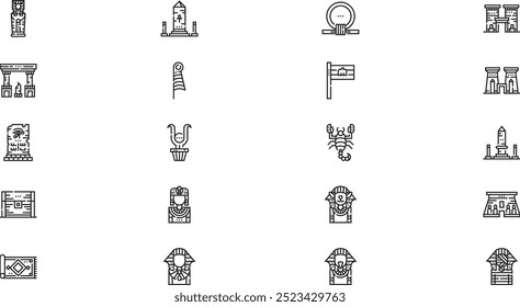 Iconos de Egipto Iconos de vectores de alta calidad Colección con trazo editable. Ideal para Profesional y Proyectos Creativos.