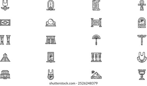 Iconos de Egipto Iconos de vectores de alta calidad Colección con trazo editable. Ideal para Profesional y Proyectos Creativos.