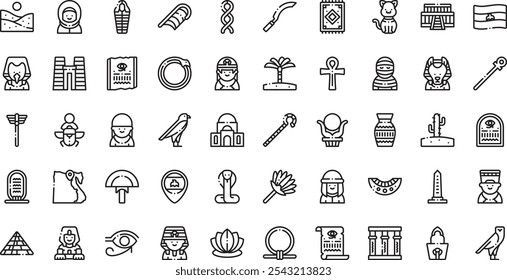 Egipto iconos . Colección de iconos vectoriales de alta calidad con trazo editable. Ideal para Profesional y Proyectos Creativos.