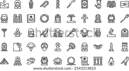 Egypt icons . High-Quality Vector Icons Collection with Editable Stroke. Ideal for Professional and Creative Projects.