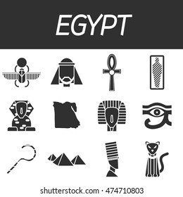 Egypt icons set