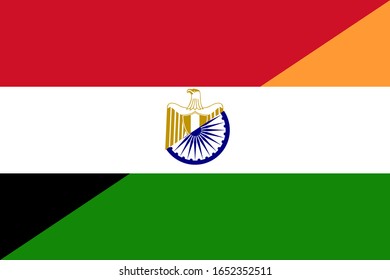 banderas de Egipto e India. fondo vectorial
