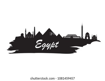 Egypt Landmark Global Travel And Journey paper background. Vector Design Template.used for your advertisement, book, banner, template, travel business or presentation.