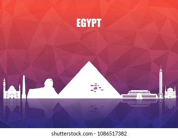 Egypt Landmark Global Travel And Journey paper background. Vector Design Template.used for your advertisement, book, banner, template, travel business or presentation.