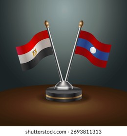 La tabla de Egipto y Laos marca la relación con el fondo degradado. Ilustración vectorial