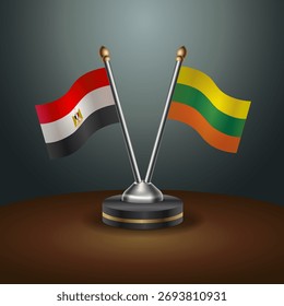 EGITO e lituano sinalizam relação com fundo de gradiente. Ilustração de vetor