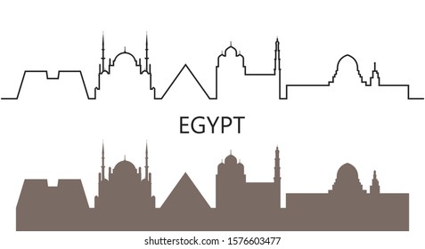 Egypt logo. Isolated Egyptian architecture on white background