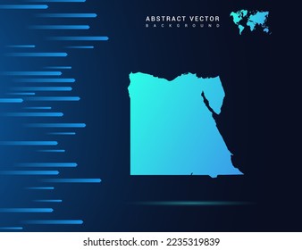 Egypt map with abstract blue background technology.