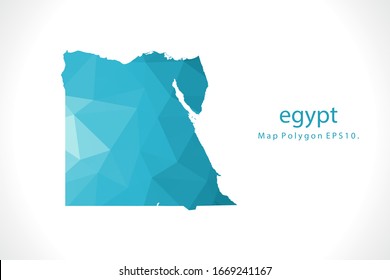 egypt Map Abstract geometric rumpled triangular low poly style gradient graphic on white background