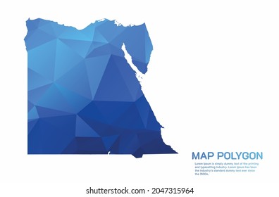 Egypt Map Abstract geometric rumpled triangular low poly style gradient graphic on white background