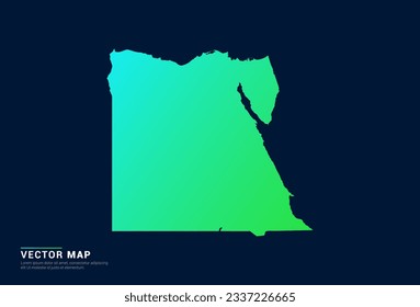 Egypt map of abstract gradient green blue concept with technology light effect vector.