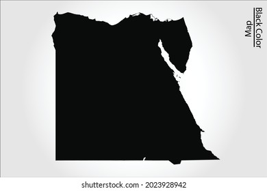 Egypt map black Color on Backgound