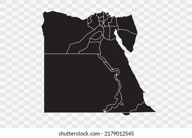 Egypt Map black Color on White Backgound quality files Png 