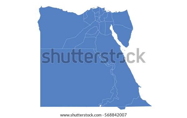 Egypt Map Blue Color Stock Vector (royalty Free) 568842007